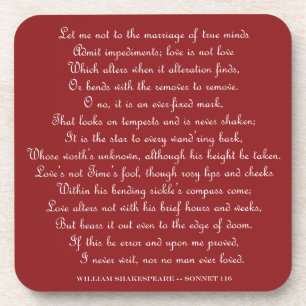Shakespeares Sonett 116 Quadratischer Magnet Getränkeuntersetzer