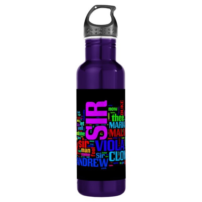 Shakespeares zwölfte Nachtwasser-Flasche Edelstahlflasche (Vorderseite)