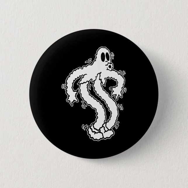 Shakey Koko The Clown Ghost Niedlich Ghost Hallowe Button (Vorderseite)