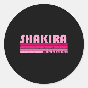 Shakira Name Personalisiert Retro Vintage 80er 90e Runder Aufkleber