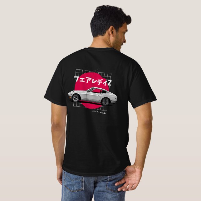 Shakotan Fairlady 240Z Rückendruck T-Shirt (Schwarz voll)
