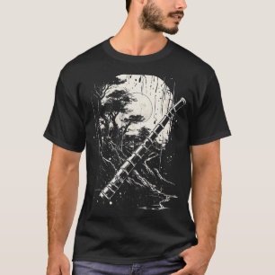 Shakuhachi Japanisch Bamboo Flute Japanisch Art Di T-Shirt