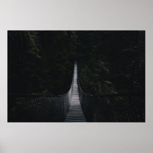 SHALLOW FOCUS PHOTO OF BROWN WOODEN BRIDGE POSTER