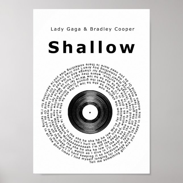 Shallow Vinyl Record Song Lyric Wall Art Print Poster (Vorne)