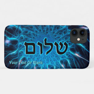 Shalom auf blauem Fraktal Case-Mate iPhone Hülle