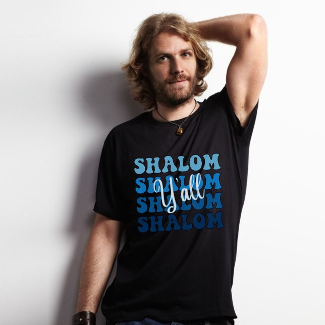 Shalom Blau und Weißer Jüdischer Spaß T-Shirt (Von Creator hochgeladen)