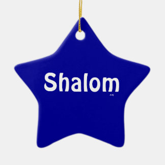 Shalom blaue weiße Stern-Verzierung Keramikornament