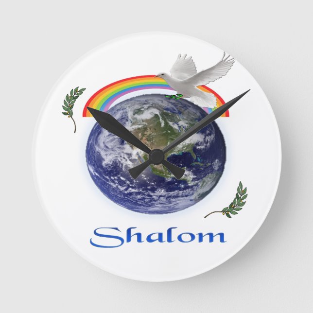 Shalom Clock Runde Wanduhr (Vorderseite)