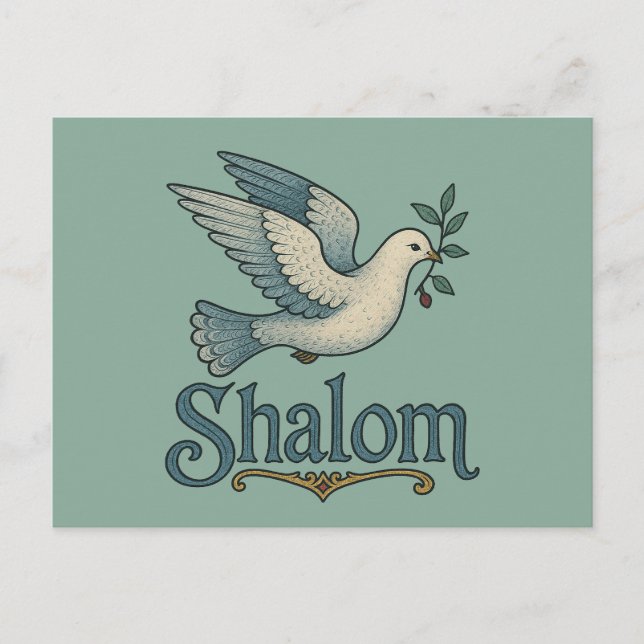 Shalom Dove Peace Earth Postkarte (Vorderseite)
