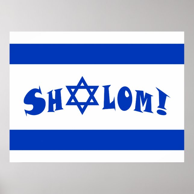 Shalom-Flagge Israels Poster (Vorne)