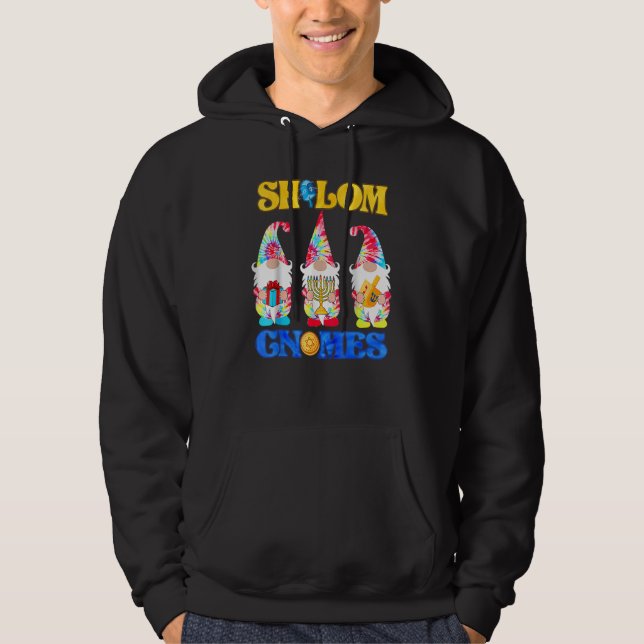 Shalom Gnomes Happy Chanukkah Menorah Hanukkah Jew Hoodie (Vorderseite)