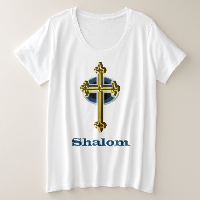 Shalom Große Größe T-Shirt (Design vorne)