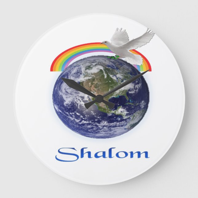 Shalom Große Wanduhr (Vorderseite)