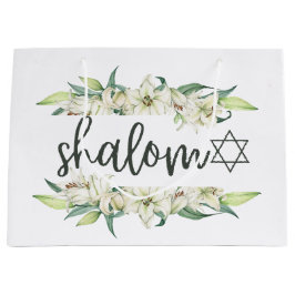 Shalom (mit Lilies und Stern von David) Große Geschenktüte