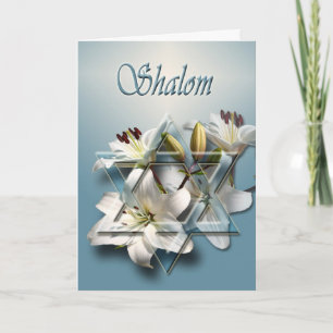 Shalom - Passover card with Star of David Karte