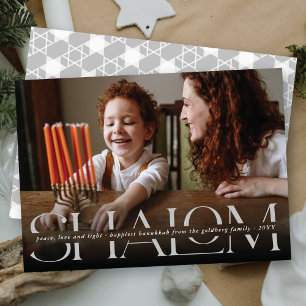 Shalom Peace Liebe Light Modern Hanukkah Foto Card Einladung