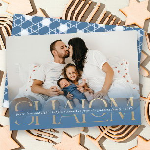 Shalom Peace Liebe Light Modern Hanukkah Foto Card Einladung