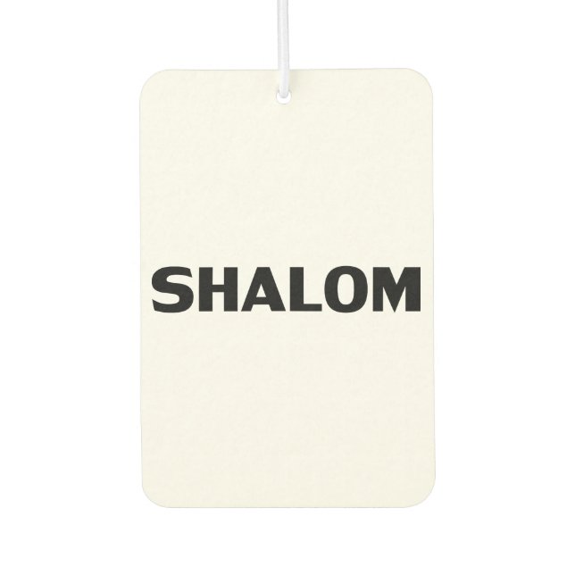 Shalom, Peace Schwarz-weiß-Minimalismus Autolufterfrischer (Vorderseite)