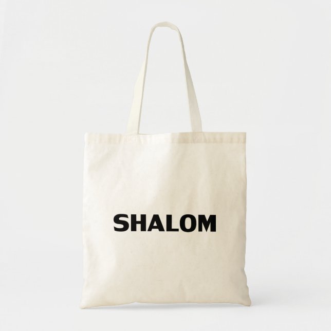 Shalom, Peace Schwarz-weiß minimalistisch, modern Tragetasche (Vorne)