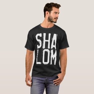 SHALOM Schwarze T - Shirt. Juden, Frieden T-Shirt