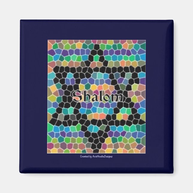 Shalom-Star von David Mosaic-Colorful Magnet (Vorne)