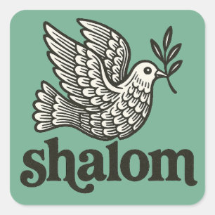 Shalom Taube Frieden Erde Quadratischer Aufkleber