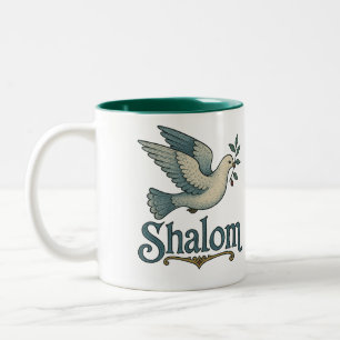 Shalom Taube Frieden Erde Zweifarbige Tasse