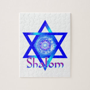 Shalom und blauer Davidsstern Puzzle