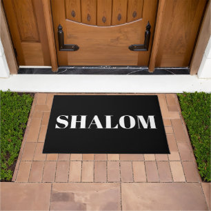 Shalom Weiß Schwarz modern elegant Fußmatte