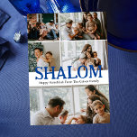Shalom White Letter Hanukkah Foto Collage Feiertagskarte<br><div class="desc">Shalom White Letter Hanukkah Foto Collage</div>
