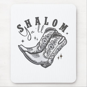 Shalom Y'all Cowboy Jewish Hanukkah West Mousepad