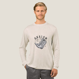 Shalom Y'all Cowboy Jewish Hanukkah West Tri-Blend Shirt