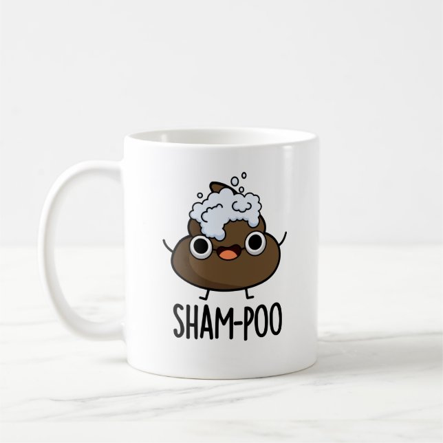 Sham-poo Funny Gekackt mit Shampoo Blasen Pub Kaffeetasse (Links)