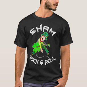 Sham Rock and Roll Kleeblatt Guitar Lover St Patri T-Shirt