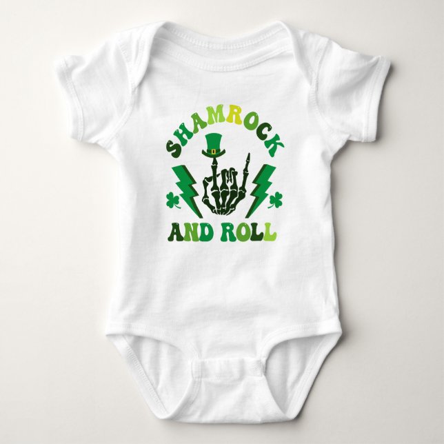 Sham Rock and Roll St Patrick's Day Baby Strampler (Vorderseite)