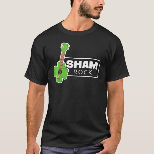 Sham Rock Guitar Funny St Patrick S Day Gitarrist T-Shirt (Vorderseite)