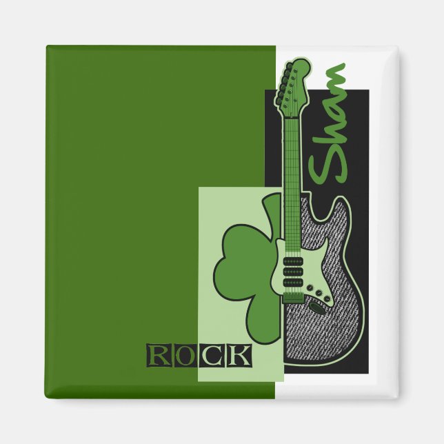 Sham Rock. Musik Thema St. Patrick's Day Geschenk Magnet (Vorne)