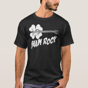 Sham Rock St Patricks Day Funny Kleeblatt Guitar T-Shirt