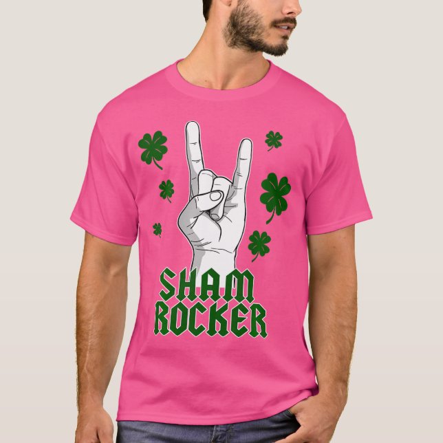 Sham Rocker Heavy Metal Kleeblatts St Patrick T-Shirt (Vorderseite)