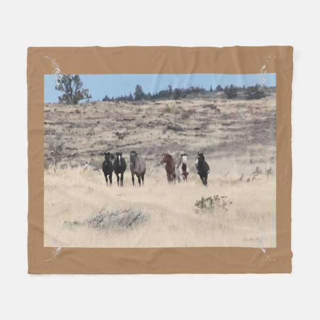 Shaman Band & Feathers Fleece Blanket (Vorderseite (Horizontal))