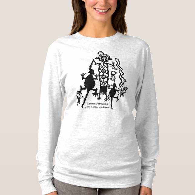 Shaman Petroglyph - Coso Range, Kalifornien T-Shirt (Vorderseite)