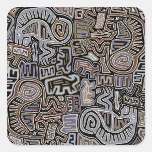 Shaman Peyote Serpent Ritual Spirits Quadratischer Aufkleber