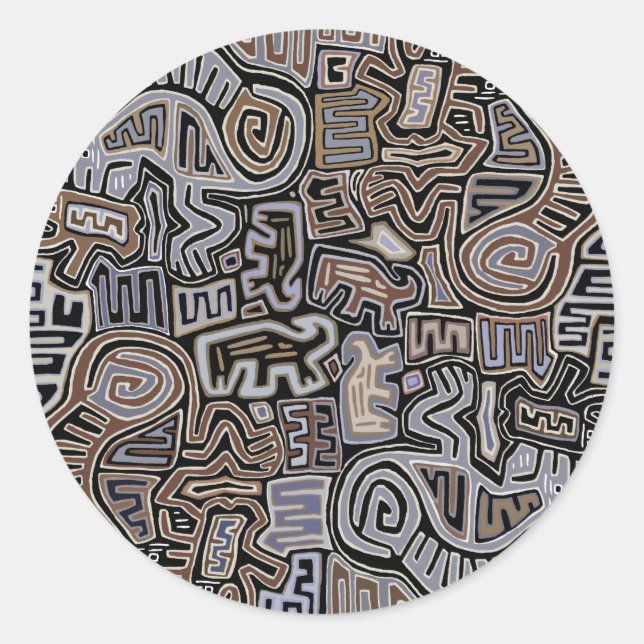Shaman Peyote Serpent Ritual Spirits Runder Aufkleber (Vorderseite)