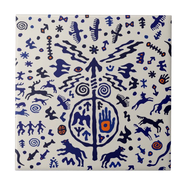 Shaman Ritual Talisman Tile Fliese (Vorderseite)
