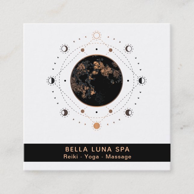 *~* Shaman Sacred Geometry Moon Phases Universe Quadratische Visitenkarte (Vorderseite)