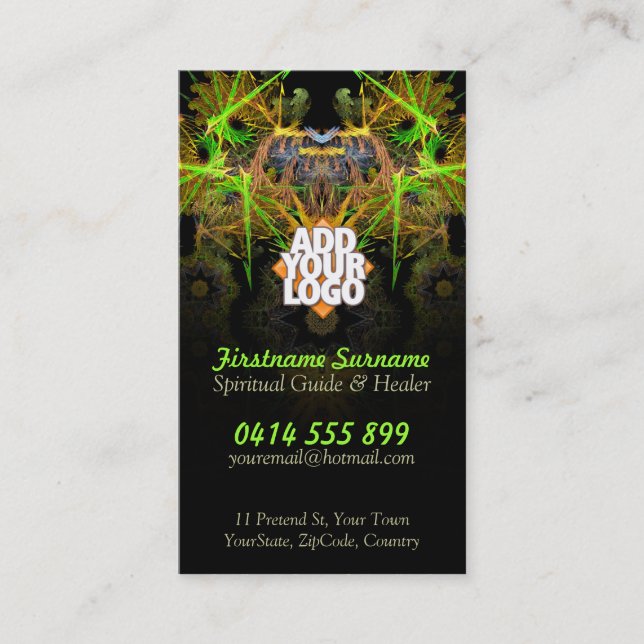 Shaman Warrior Fraktal Artistry Business Cards Visitenkarte (Vorderseite)