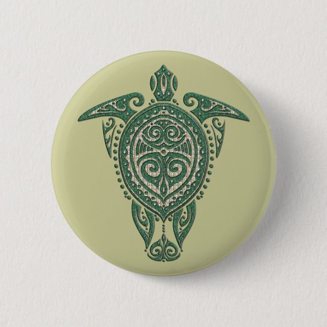 Shamanic Sea Turtle Symbol + Ihre Ideen Button (Vorderseite)