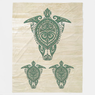 Shamanic Sea Turtle Symbol + Ihre Ideen Fleecedecke