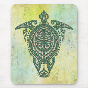 Shamanic Sea Turtle Symbol + Ihre Ideen Mousepad