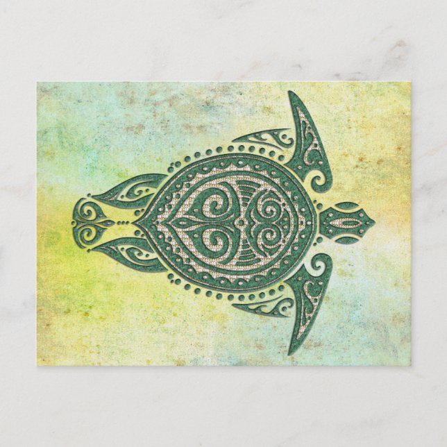 Shamanic Sea Turtle Symbol + Ihre Ideen Postkarte (Vorderseite)